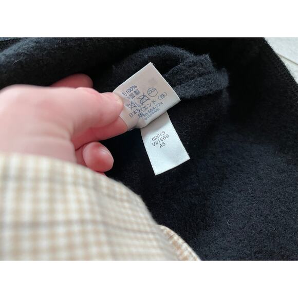 Lands End Fleece Blazer Womens 14 Large Wool Button Jacket Black Warm Business - Picture 12 of 16